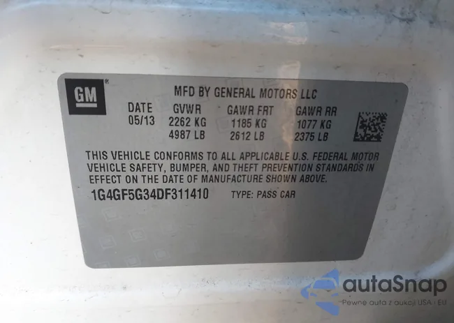 1G4GF5G34DF311410: 44343864