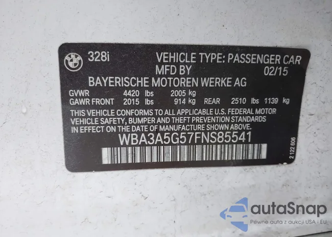 WBA3A5G57FNS85541: 44343942