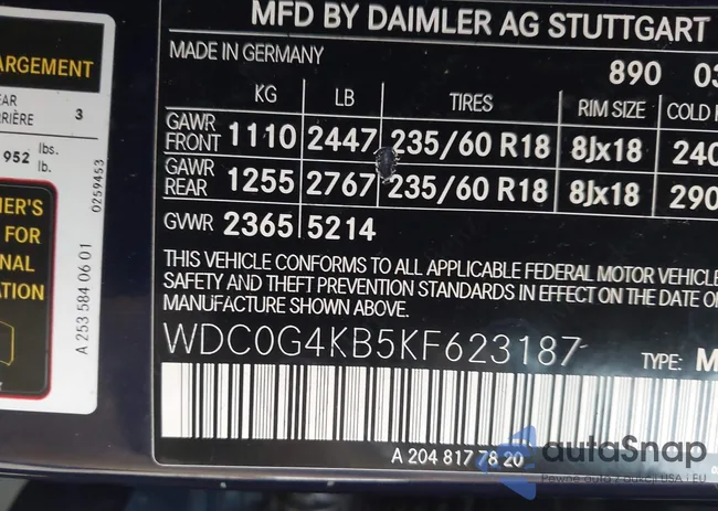 WDC0G4KB5KF623187: 44344989