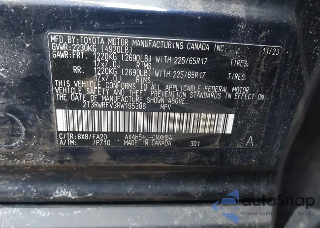 2T3RWRFV3RW195386: 44345013