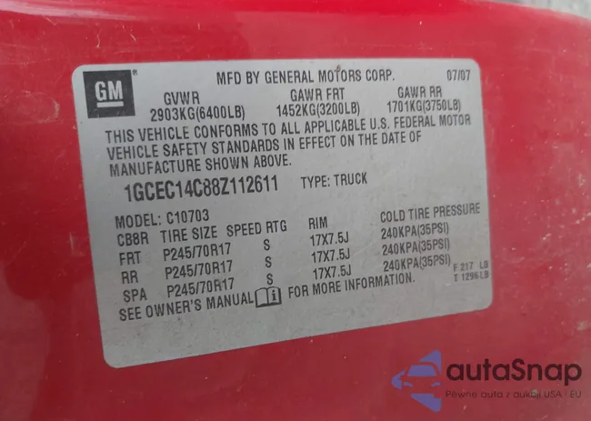 1GCEC14C88Z112611: 44345067