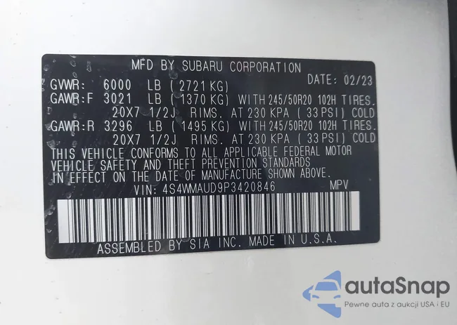 4S4WMAUD9P3420846: 44345088