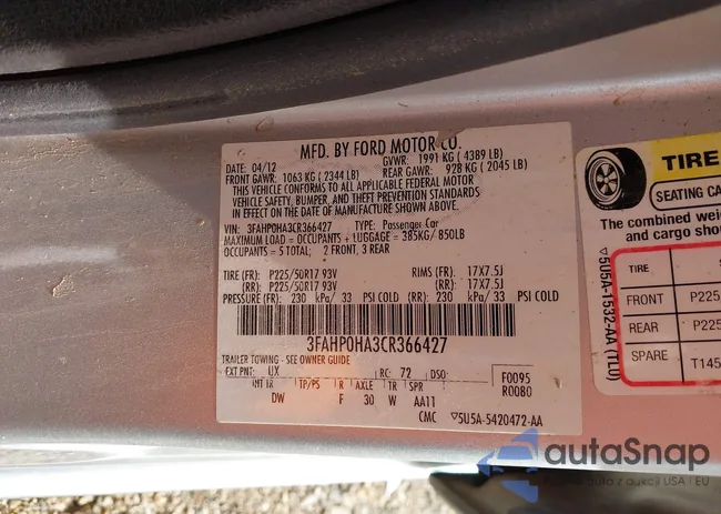 3FAHP0HA3CR366427: 44345164