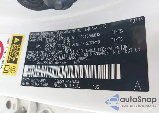 5TDZKRFH5FS047324: 44345260