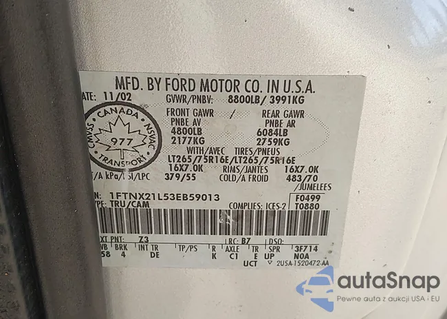 1FTNX21L53EB59013: 44345407