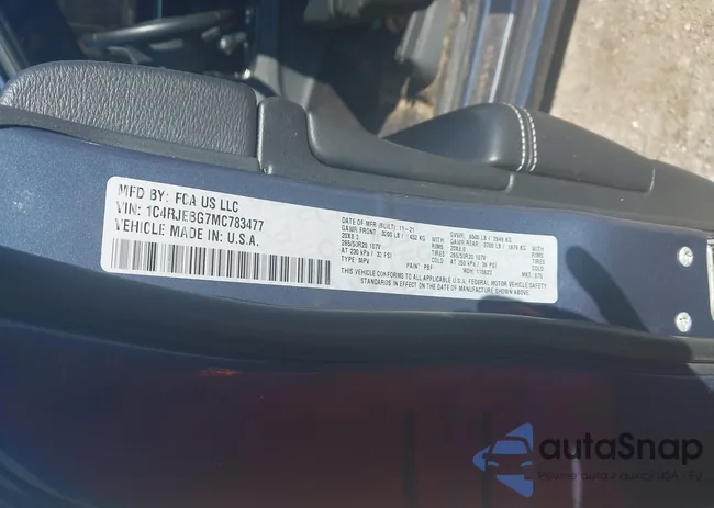 1C4RJEBG7MC783477: 44345443