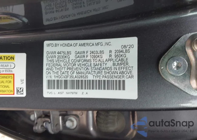 1HGCV2F35LA028520: 44344630