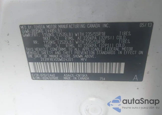 2T3YFREV2DW024201: 44344709