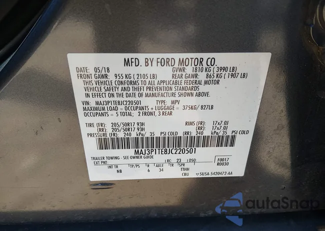 MAJ3P1TE8JC220501: 44344724