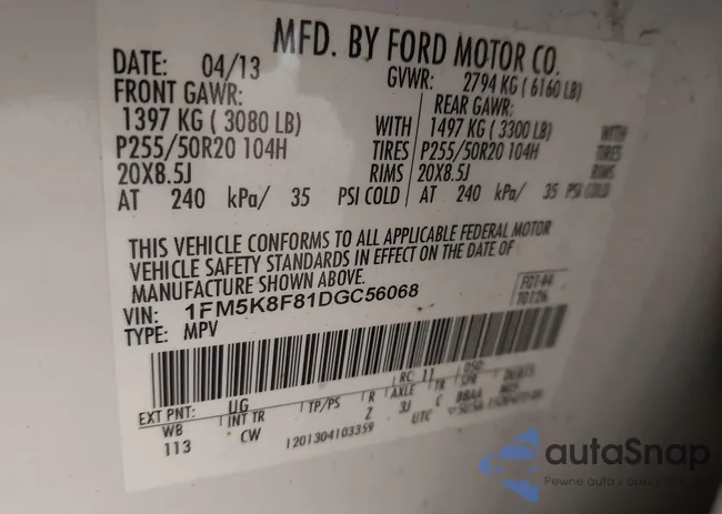 1FM5K8F81DGC56068: 44344769