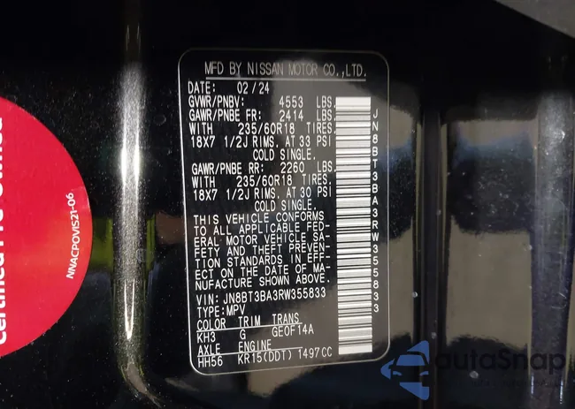 JN8BT3BA3RW355833: 44346008