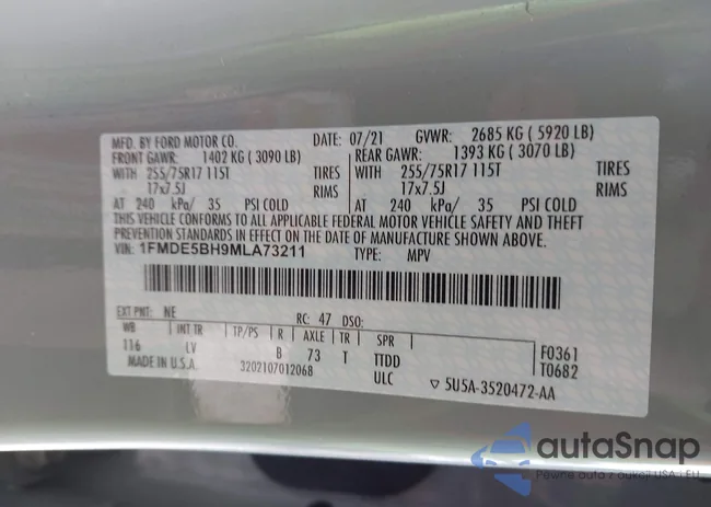 1FMDE5BH9MLA73211: 44346099