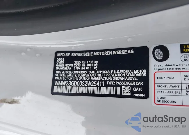 WMW23GD00S2W25411: 44346154