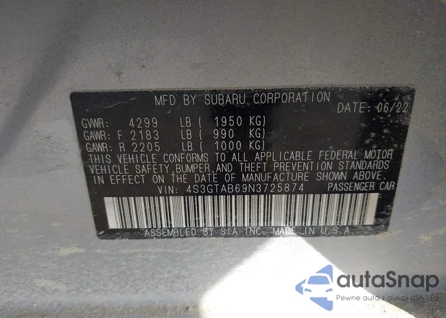 4S3GTAB69N3725874: 44346174