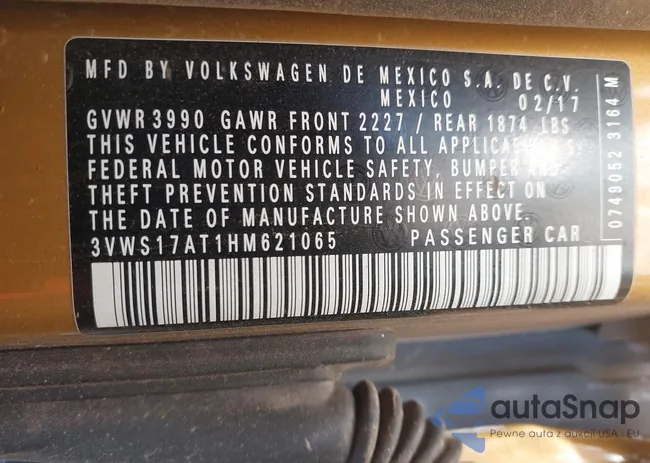 3VWS17AT1HM621065: 44346278