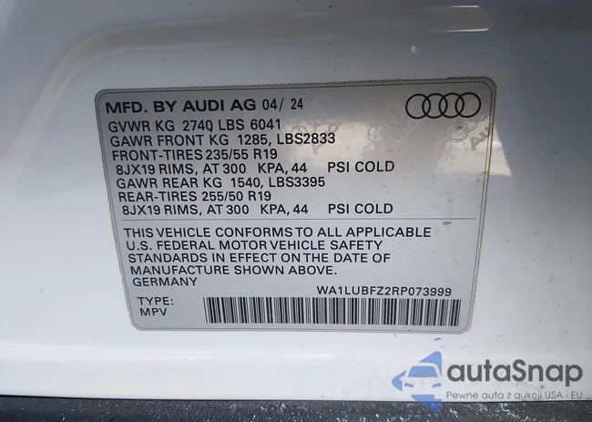 WA1LUBFZ2RP073999: 44346447