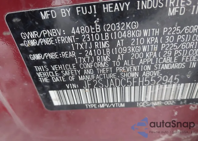 JF2SJADC5FH552945: 44346520
