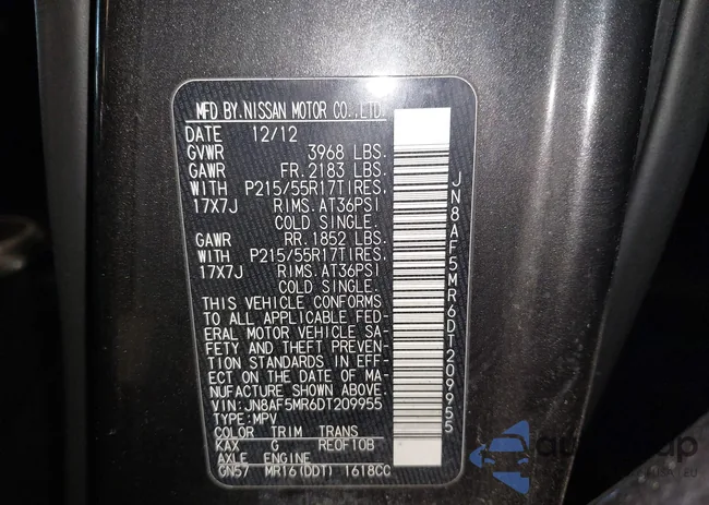 JN8AF5MR6DT209955: 44346524