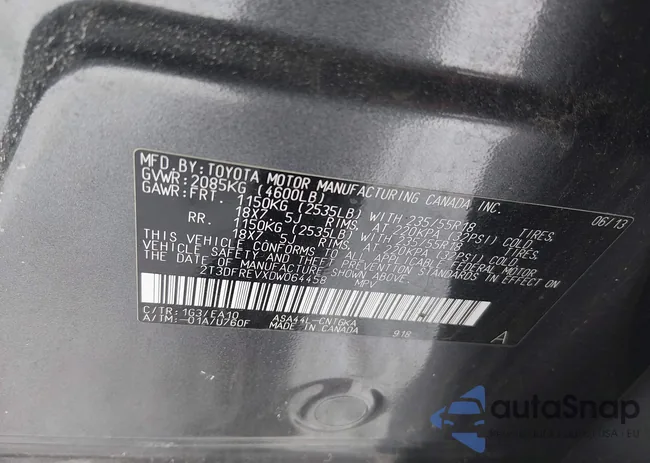 2T3DFREVXDW064458: 44345633