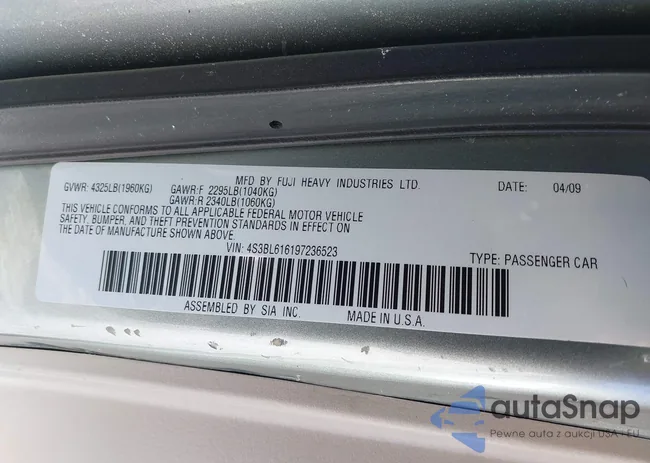 4S3BL616197236523: 44345831