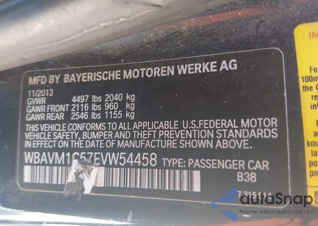 WBAVM1C57EVW54458: 44345885