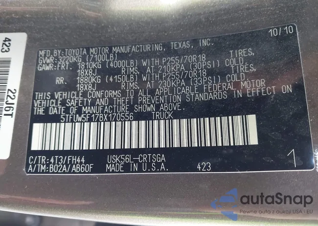 5TFUW5F17BX170556: 44347007