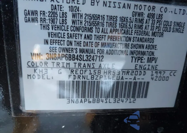 3N8AP6BB4SL324712: 44347065