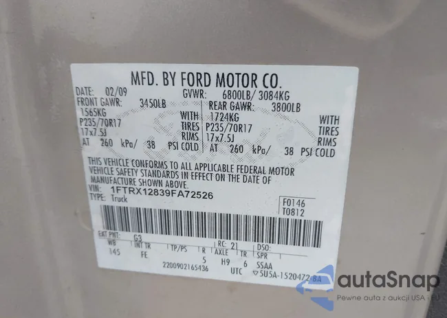 1FTRX12839FA72526: 44347101