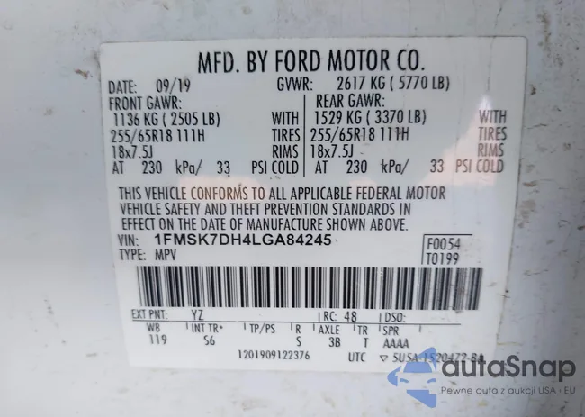 1FMSK7DH4LGA84245: 44347189