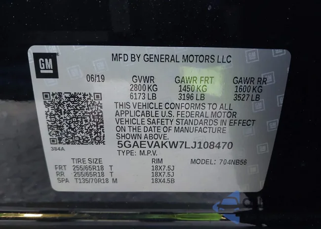 5GAEVAKW7LJ108470: 44347249