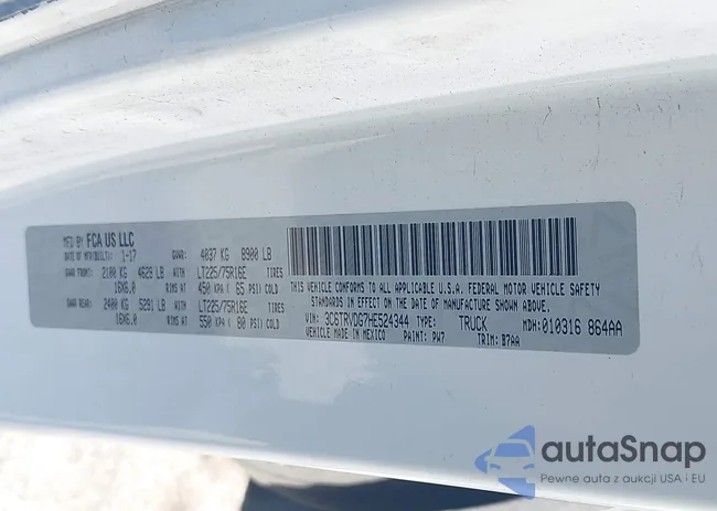 3C6TRVDG7HE524344: 44347301