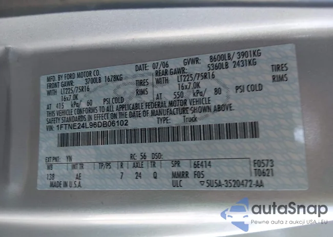 1FTNE24L96DB06102: 44347316