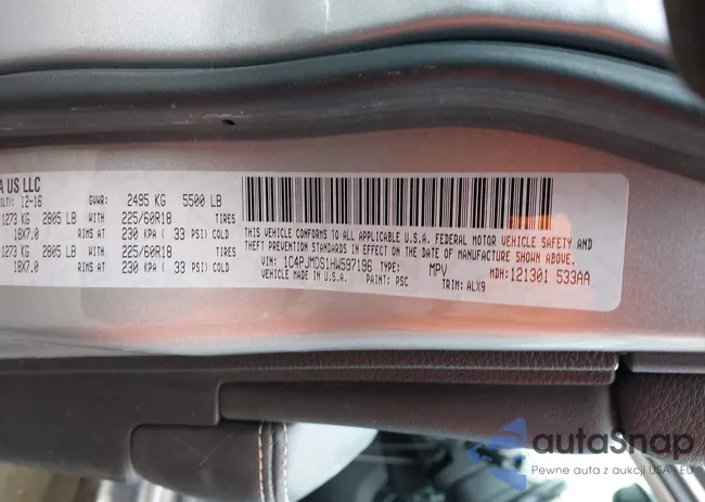 1C4PJMDS1HW597196: 44346563