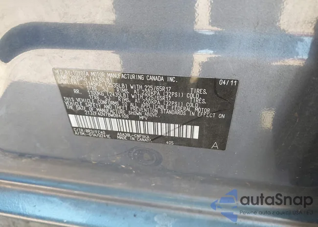 2T3ZF4DV7BW084108: 44346700