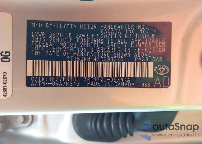 2T1BURHE4FC293370: 44346814