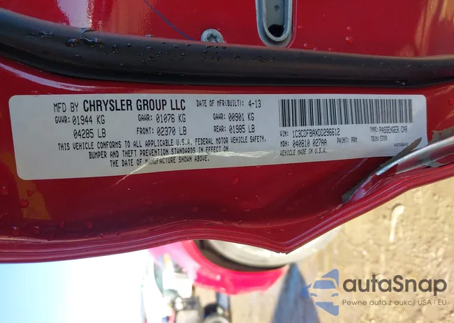 1C3CDFBAXDD296612: 44346914