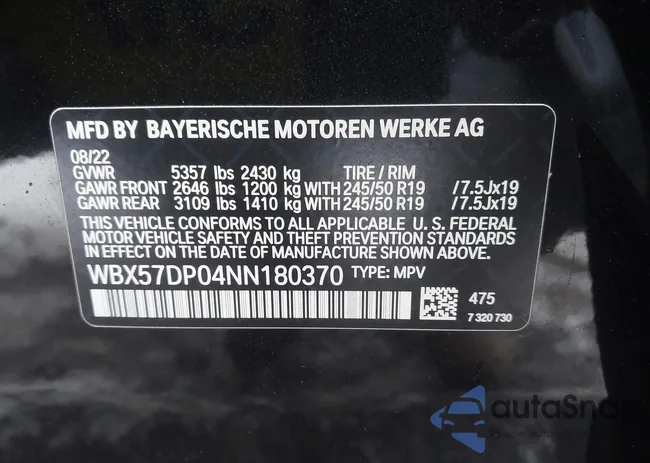 WBX57DP04NN180370: 44346931