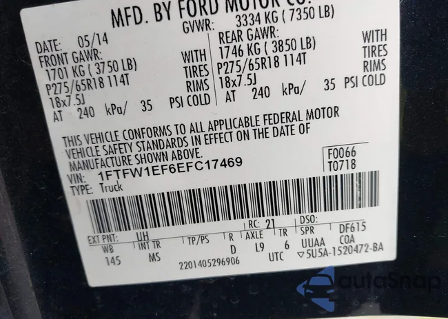 1FTFW1EF6EFC17469: 44346937