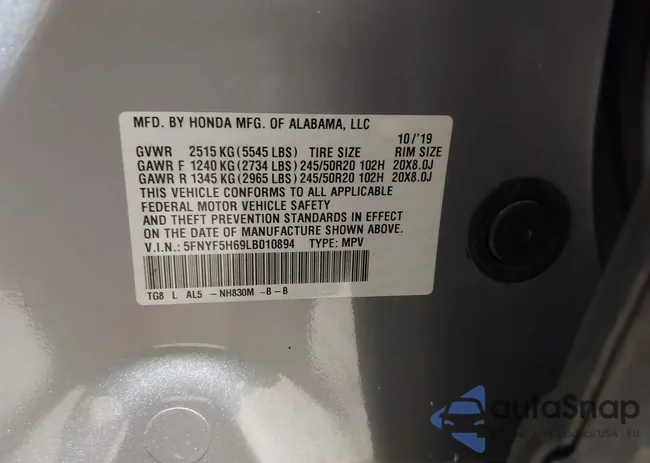 5FNYF5H69LB010894: 44347954