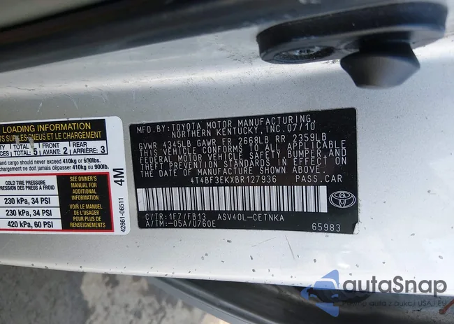 4T4BF3EKXBR127936: 44348131