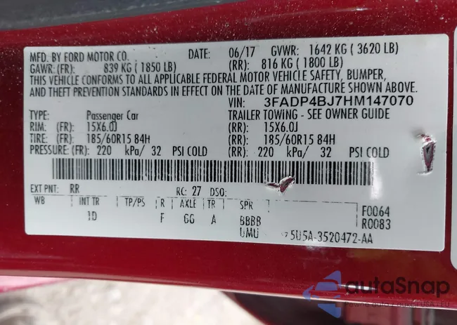 3FADP4BJ7HM147070: 44348302