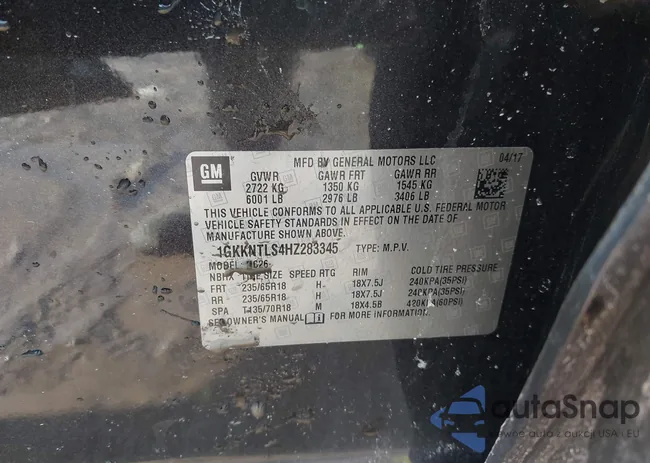 1GKKNTLS4HZ283345: 44348348