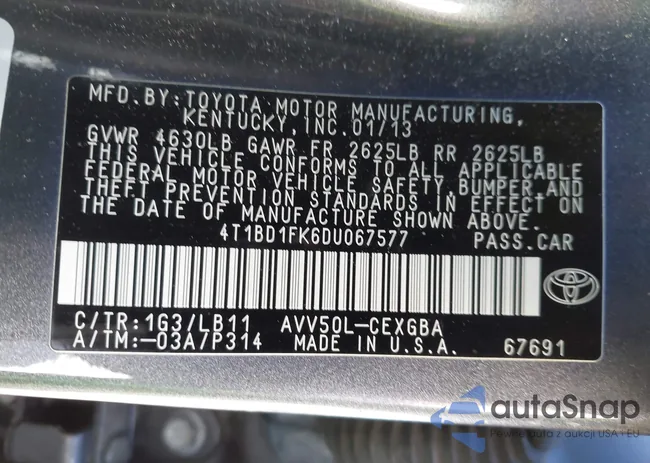 4T1BD1FK6DU067577: 44348441