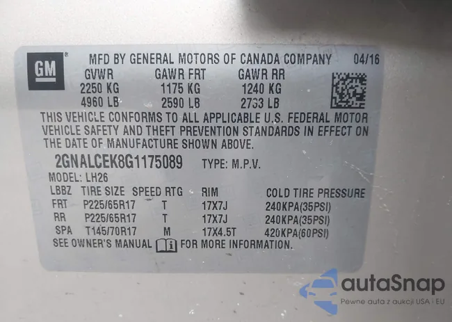 2GNALCEK8G1175089: 44348452