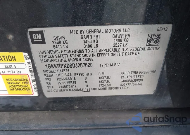 1GKKRPKD3DJ257620: 44348505