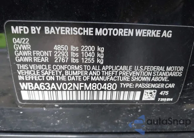 WBA63AV02NFM80480: 44347612