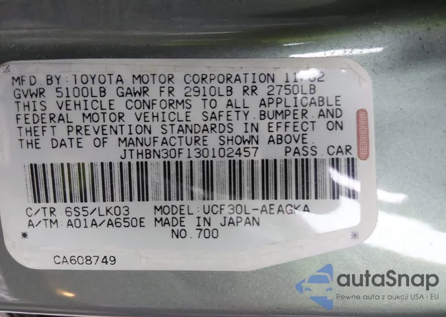 JTHBN30F130102457: 44347678