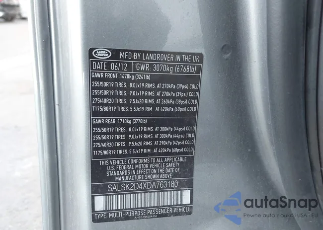 SALSK2D4XDA763180: 44347728