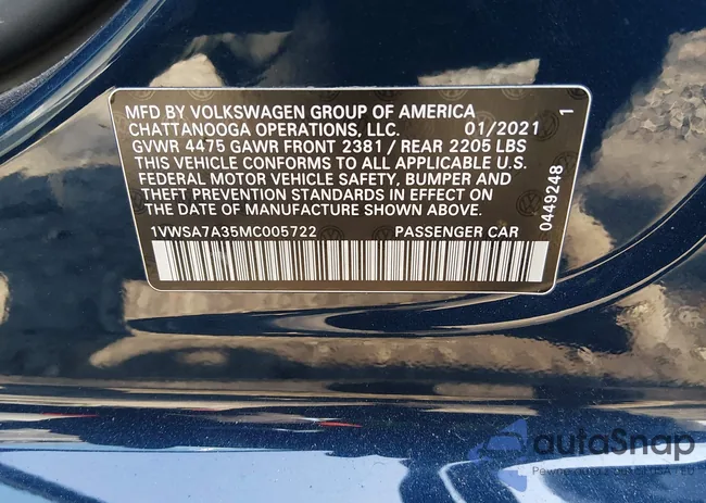 1VWSA7A35MC005722: 44349249