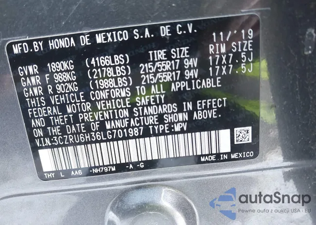 3CZRU6H36LG701987: 44349330